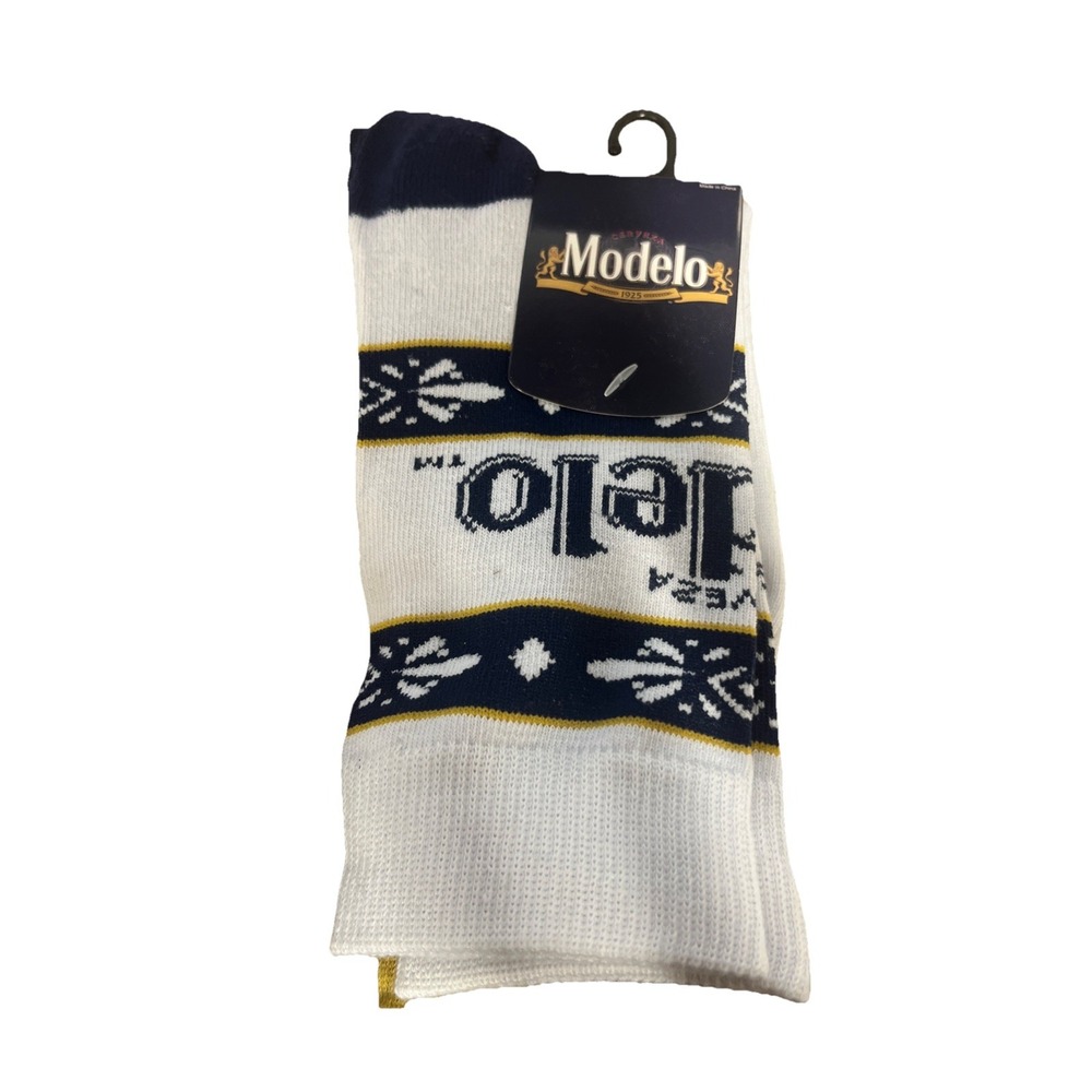 Modelo Cerveza‎ Beer Mens 1 Pack Crew Socks. Bioworld Size 8-12